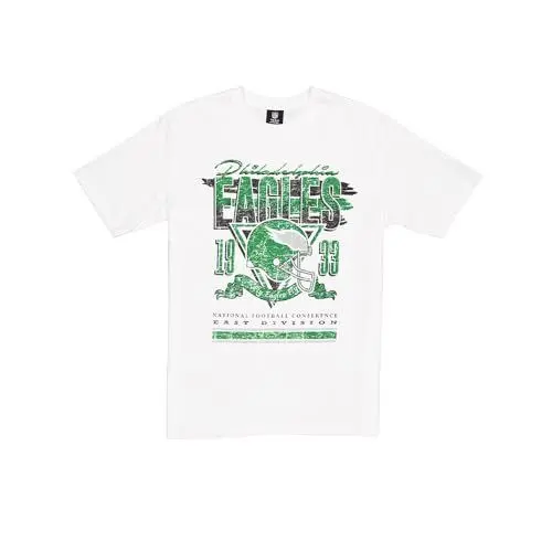 Produktbild: PHILADELPHIA EAGLES New Era Cap NFL Oversized T-Shirt Screent Print Distressed Team Graphic White Unisex