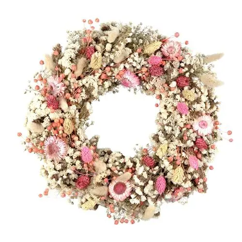 Produktbild: PHILARO Trockenblumenkranz Amsterdam Ø 30cm - kein Plastik I Trockenblumen Premium Qualität aus Europa I Trockenblumen Kranz für Haustür, Wand und Tisch