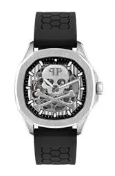Produktbild: Philipp Plein Herren Analog Automatik Uhr mit Silikon Armband PWRAA0123