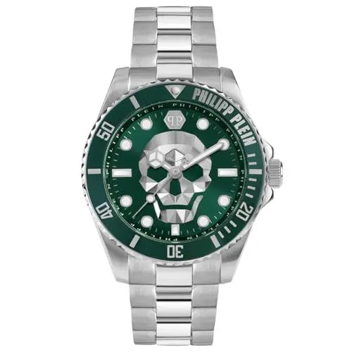 Produktbild: Philipp Plein Herren Analog Quarz Uhr mit Edelstahl Armband PWOAA0822