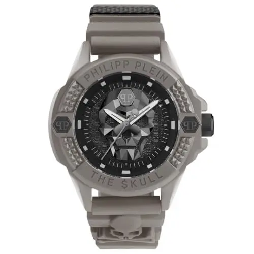 Produktbild: Philipp Plein Herren Uhr Analog Quarz The $Kull ECOCERAMIC PWUBA0323 Silikon