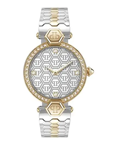 Produktbild: Philipp Plein Plein Couture Damen-Armbanduhr Analog Quarz, Zweifarbig/Weiß – Pweaa0521, Armband