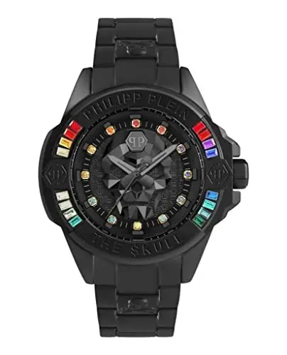 Produktbild: Philipp Plein Unisex Analog Quarz Uhr mit Edelstahl Armband PWNAA0522