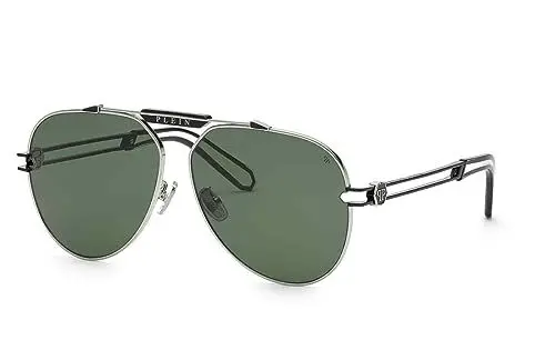Produktbild: Philipp Plein Unisex SPP048M Sunglasses, 0583 Palladio C/Parti Nero Lucido, 62