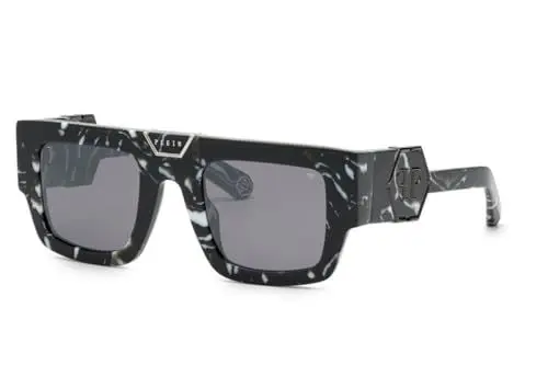 Produktbild: Philipp Plein Unisex SPP092M Sunglasses, Marbled Black, 50