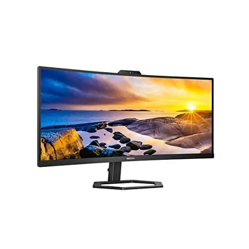 Produktbild: PHILIPS 34E1C5600HE - 34 Zoll WQHD Curved Monitor, Webcam, höhenverstellbar (3440x1440, 100Hz, HDMI, DisplayPort, USB-C, USB Hub) schwarz