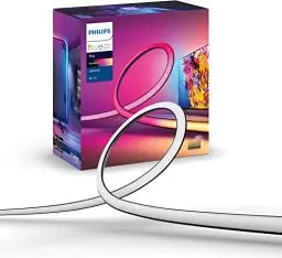 Produktbild: Philips Hue White & Color Ambiance Gradient Lightstrip (55 Zoll), dimmbarer LED Streifen für den Fernseher mit 16 Mio. Farben und Farbverläufen, smarte Heimkino TV Hintergrundbeleuchtung, schwarz