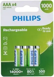 Produktbild: PHILIPS R03B4RTU10/10 Batteries and Lamps 42 x 10.5 x 44.5 mm, Set of 4