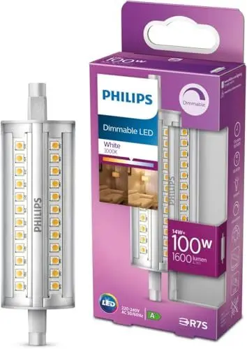 Produktbild: PHILIPS Stab-LED R7S Lampe 118 mm (100 W), dimmbare R7S LED Stablampe mit neutralweißem Licht, energiesparende LED Lampe mit langer Nutzlebensdauer
