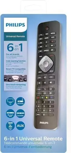 Produktbild: PHILIPS Universalfernbedienung SRP5016/10-6-in-1 - Beleuchtete Lerntasten - Schwarz