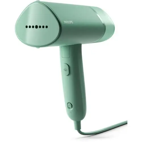 Produktbild: Philips 3000-Serie Tragbarer Dampfglätter - 1000 W, Kompakt und Faltbar, 100ml Wassertank konstante Dampfleistung 20 g/min, Kein Bügelbrett erforderlich, Grün (STH3010/70)