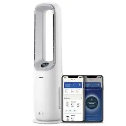 Produktbild: Philips Air Performer 2-in-1: Luftreiniger und Kühlgebläse - Reinigt 70 m², Entfernt 99,97% der Allergene und Schadstoffe. HEPA-Filter, Intelligente Sensoren, Alexa, App. (AMF765/10)