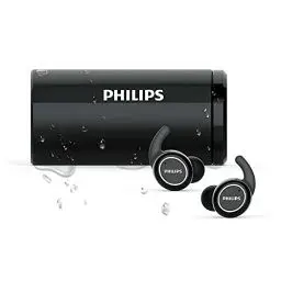 Produktbild: PHILIPS Audio In Ear Sportkopfhörer TAST702BK/00 Ear Pods (Bluetooth, 18 Stunden Akkulaufzeit, Ladegerät mit UV-Reinigung, Wasserdicht IPX5, Schweißfest) Schwarz, One Size