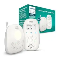 Produktbild: ‎Philips Avent Audio Babyphone DECT-Technologie, Eco-Mode, Gegensprechfunktion, Schlaf- und Nachtlieder, Temperatursensor, maximale Reichweite, weiß (Modell SCD713/26)
