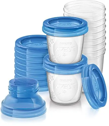Produktbild: Philips AVENT Aufbewahrungssystem für Muttermilch, Becher inklusive Deckel, Adapter (Modell SCF618/10)