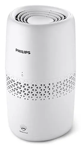 Produktbild: Philips Luftbefeuchter 2000 Serie, Hygienische Luftbefeuchtung mit 99,97% weniger Bakterien. 2L Wasserbehälter, 190 ml/h, für Räume bis 31 m², ultra leise (32 dB), Auto-Abschaltung, Weiß (HU2510/10)