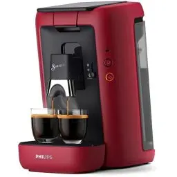 Produktbild: Philips Senseo Maestro Kaffeepadmaschine mit Kaffeestärkewahl, Intense Plus Technologie und Memo-Funktion, 1,2 Liter Wasserbehälter, aus recyceltem Plastik, Farbe: Rot (CSA260/90)