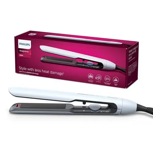 Produktbild: Philips Haarglätter der 5000er Serie mit ThermoShield Technologie, Weiß (Modell BHS520/00)