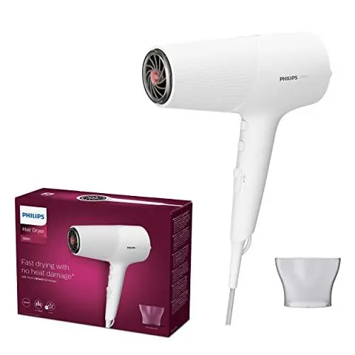 Produktbild: Philips Haartrockner der Serie 5000 mit ThermoShield Technologie, 3 Heiz- und 2 Geschwindigkeitsstufen, 2.100 W Trockenleistung, BHD500/00