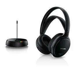 Produktbild: Philips SHC5200/10 HiFi Kopfhörer Kabellos Over-Ear (32-mm-Lautsprechertreiber, Kabellose UKW-Übertragung, Selbstregulierender Bügel, Leichtes Design, Wiederaufladbar) 25 ohm, Schwarz