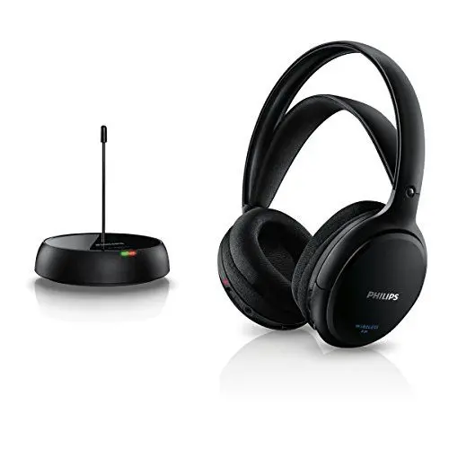 Produktbild: Philips SHC5200/10 HiFi Kopfhörer Kabellos Over-Ear (32-mm-Lautsprechertreiber, Kabellose UKW-Übertragung, Selbstregulierender Bügel, Leichtes Design, Wiederaufladbar) 25 ohm, Schwarz