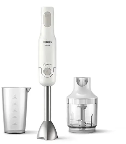 Produktbild: Philips Hr2535/00 Promix Handmixer mit Becher, S-Blade-Klingen, Zubehör inklusive, kompakter Zerkleinererer, 650 W