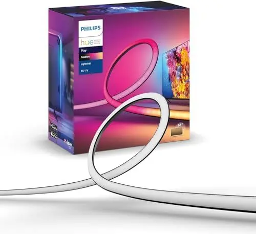 Produktbild: Philips Hue Play Gradient Lightstrip TV 65 Zoll 1100lm, Surround-Beleuchtung, bis zu 16 Mio. Farben, einstellbare Lichteffekte, steuerbar via App, für Fernseher geeignet, LED