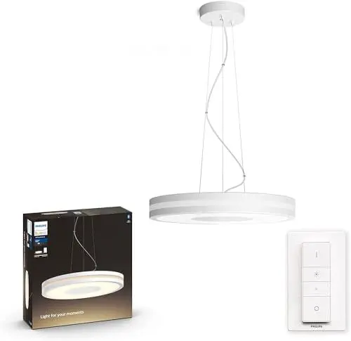 Produktbild: Philips Hue White Ambiance Being Pendelleuchte weiß 2750lm inkl. Dimmschalter, dimmbar, alle Weißschattierungen, steuerbar via App, kompatibel mit Amazon Alexa (Echo, Echo Dot)