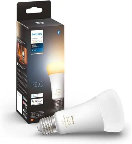Produktbild: Philips Hue White Ambiance E27 (1600lm) Lampe, dimmbar, warm- bis kühlweißes Lict, steuerbar via App, kompatibel mit Amazon Alexa (Echo, Echo Dot), 1er Pack