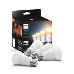 Produktbild: Philips Hue White Ambiance E27 LED Leuchten 4-er Pack, 4x800, dimmbare LED Lampen für das Hue Lichtsystem mit 16 Mio. Farben, smarte Lichtsteuerung über Sprache und App
