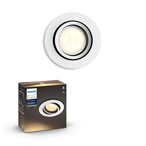Produktbild: Philips Hue White Ambiance Einbauspot Milliskin 250lm, rund, weiß, dimmbar, alle Weißschattierungen, steuerbar via App, kompatibel mit Amazon Alexa (Echo, Echo Dot)