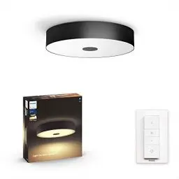 Produktbild: Philips Hue White Ambiance Fair Deckenleuchte schwarz 2750lm inkl. Dimmschalter, dimmbar, alle Weißschattierungen, steuerbar via App, kompatibel mit Amazon Alexa (Echo, Echo Dot)