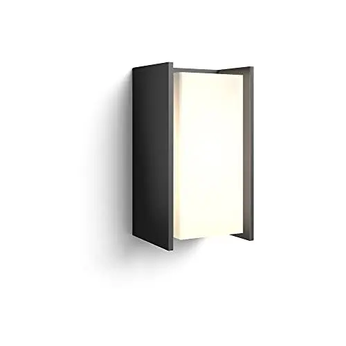 Produktbild: Philips Hue White Turaco Wandleuchte (806 lm), dimmbare Outdoor Wandlampe für das Hue Lichtsystem mit warmweißem Licht, smarte Lichtsteuerung über Sprache und App, anthrazit