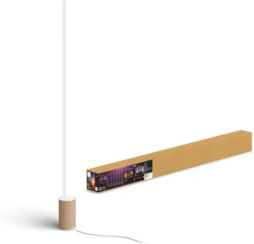 Produktbild: Philips Hue White & Col. Amb. Gradient Signe Oak, Stehleuchte, Holzoptik, 16 Mio. Farben, steuerbar via App, kompatibel mit Amazon Alexa (Echo, Echo Dot)