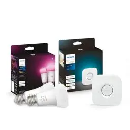 Produktbild: Philips Hue White and Col. Amb. E27 2-er Pack 800lm inkl. Hue Bridge,Weiß,2 pieces