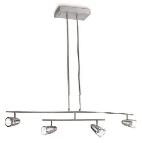 Produktbild: Philips InStyle LED-Pendelleuchte Oregon 4-flammig 4 W, stahl gebürstet 407371716