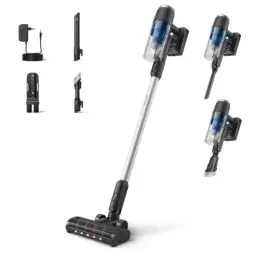 Produktbild: Philips Kabelloser Staubsauger der Serie 3000, Leistungsstarke Saugleistung auf Hartböden, 60 Minuten Laufzeit, Düse mit LED-Licht, Fugen und Kombinationsdüse, Austauschbarer Akku(XC3032/01)