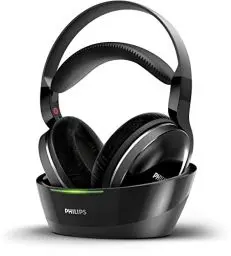 Produktbild: Philips Kabelloser TV Kopfhörer Over Ear SHD8850/12 Wireless HiFi Kopfhörer (Exzellenter Sound, Hi-Res Audio, 30 m Reichweite, Dockingstation, Velours-Ohrpolster) Schwarz