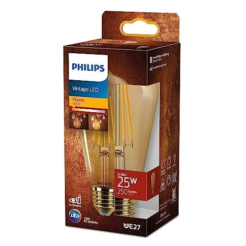 Produktbild: Philips LEDclassic E27 Lampe Gold, ersetzt 25W, warmweiß (1800 Kelvin), Dekolampe