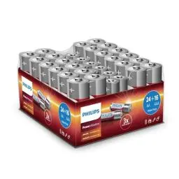 Produktbild: Philips Vorteilspack Batterien 40 Stück - 24x Batterien AA und 16x Batterien AAA - Power Alkaline Batterie mit Langer Lebensdauer - für Fernbedienung, Radio und Mehr