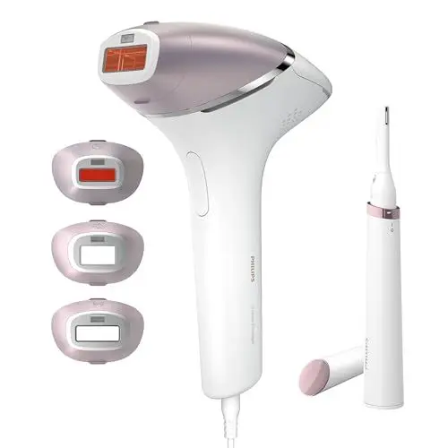 Produktbild: Philips Lumea Prestige IPL Haarentfernungsgerät inkl. 4 Aufsätzen & Korrekturtrimmer - Lichtbasierte, langanhaltende Haarentfernung für seidig glatte Haut (Modell BRI949/00)