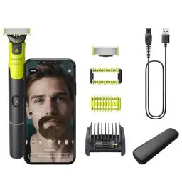 Produktbild: Philips OneBlade 360 Authentische Face&Body Connected Elektrischer Rasierer, Bartschneider, Body Groomer, 360 Klinge, Original Klinge, 5in1 verstellbarer Kamm, Body Kit, Aufbewahrungstasche, QP4631/65