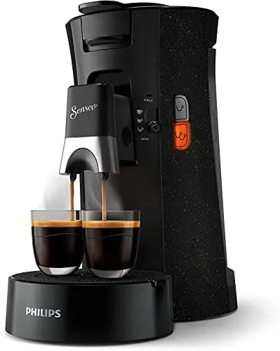 Produktbild: Philips Senseo Select ECO-Kaffeepadmaschine, schwarz/gefleckt - Wahl der Kaffeestärke plus Memo-Funktion, aus recyceltem Kunststoff (CSA240/20)
