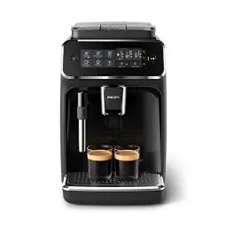 Produktbild: PHILIPS Series 3200 Kaffeevollautomat – Klassischer Milchaufschäumer, 4 Kaffeespezialitäten, Intuitives Touchdisplay, Glänzendes Schwarz (EP3221/40)