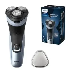Produktbild: Philips Shaver Series 3000X – Elektrischer Nass- und Trockenrasierer für Männer in Himmelblau, mit SkinProtect-Technologie, ausklappbarem Bartschneider und ergonomischem Griff (Modell X3053/00)