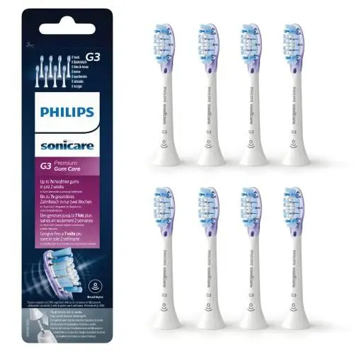 Produktbild: Philips Sonicare Original G3 Premium Gum Care Standard Schallzahnbürstenköpfe - 8er-Pack in Weiß (Modell HX9058/17)