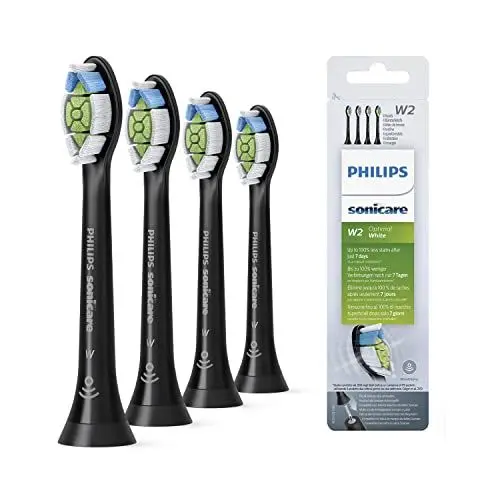 Produktbild: Philips Sonicare Original W2 Optimal White Standard Bürstenköpfe für Schallzahnbürsten – 4er-Pack, in Schwarz (Modell HX6064/11)