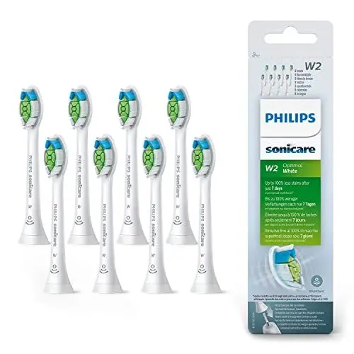 Produktbild: Philips Sonicare Original W2 Optimal White Standard Bürstenköpfe für Schallzahnbürsten – 8er-Pack, in Weiß (Modell HX6068/12)