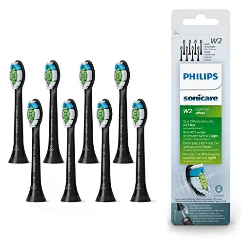 Produktbild: Philips Sonicare Original W2 Optimal White Standard Schallzahnbürstenköpfe - 8er-Pack in Schwarz (Modell HX6068/13)
