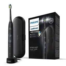 Produktbild: Philips Sonicare ProtectiveClean 4500 elektrische Zahnbürste, Schallzahnbürste mit 2 Putzmodi, Clean und White, Drucksensor, Timer und Reiseetui, Schwarz, Modell HX6830/53